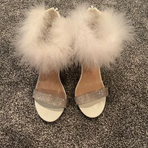 Windsor white feather heels